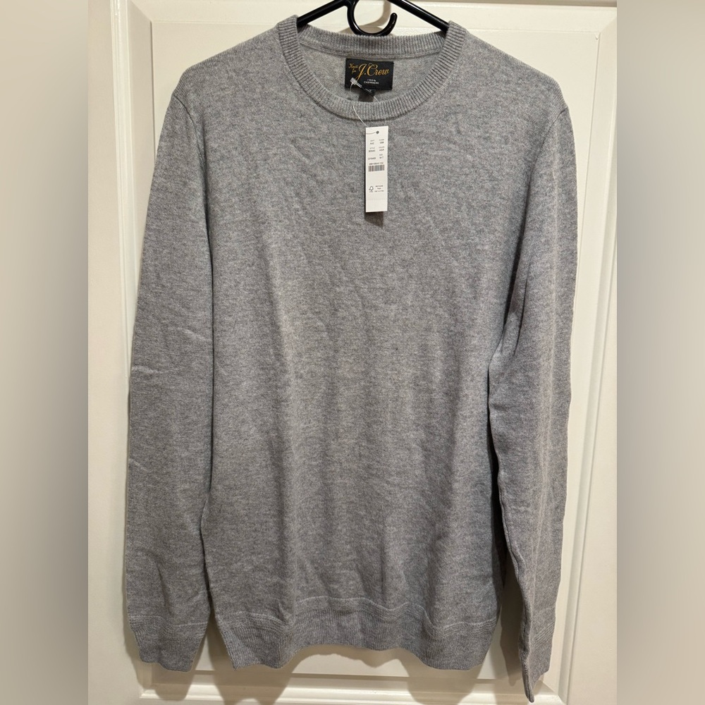 NWT J. Crew Gray 100% Cashmere Sweater